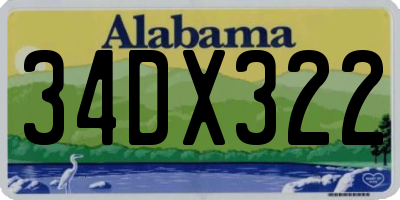 AL license plate 34DX322
