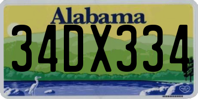 AL license plate 34DX334