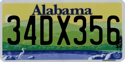 AL license plate 34DX356