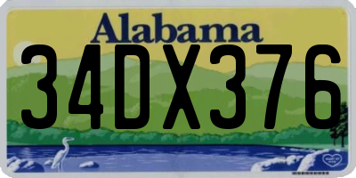 AL license plate 34DX376