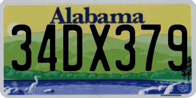 AL license plate 34DX379