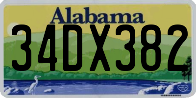AL license plate 34DX382