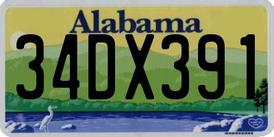 AL license plate 34DX391