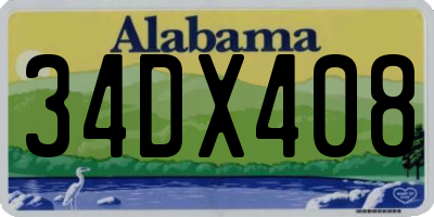 AL license plate 34DX408
