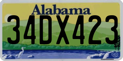AL license plate 34DX423