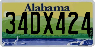 AL license plate 34DX424
