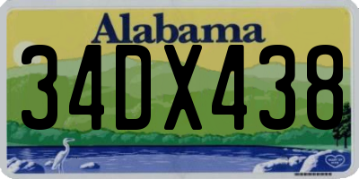 AL license plate 34DX438