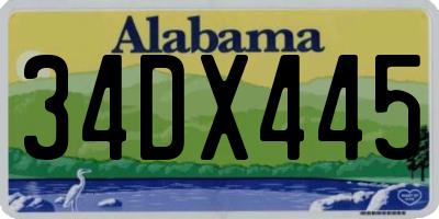 AL license plate 34DX445