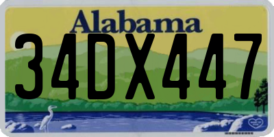 AL license plate 34DX447