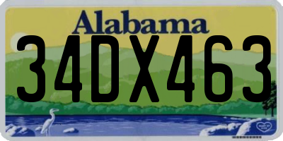AL license plate 34DX463