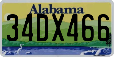 AL license plate 34DX466