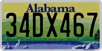 AL license plate 34DX467