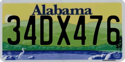AL license plate 34DX476