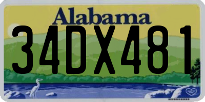 AL license plate 34DX481