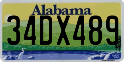 AL license plate 34DX489