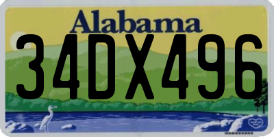 AL license plate 34DX496
