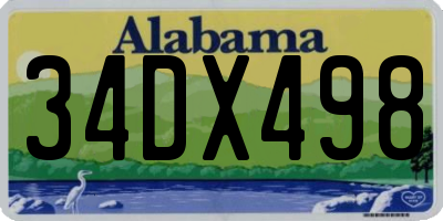 AL license plate 34DX498