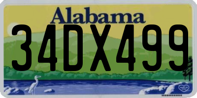 AL license plate 34DX499