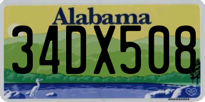 AL license plate 34DX508