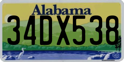AL license plate 34DX538