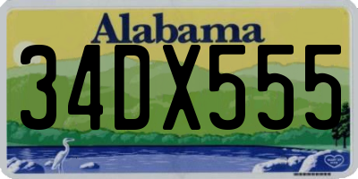AL license plate 34DX555