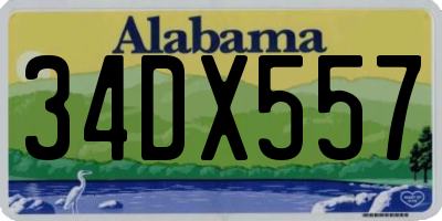 AL license plate 34DX557