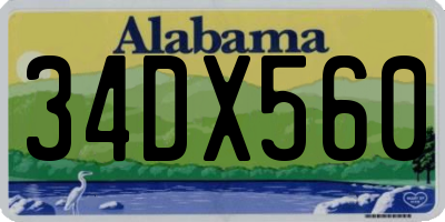 AL license plate 34DX560