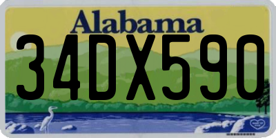 AL license plate 34DX590