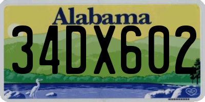 AL license plate 34DX602