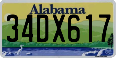 AL license plate 34DX617