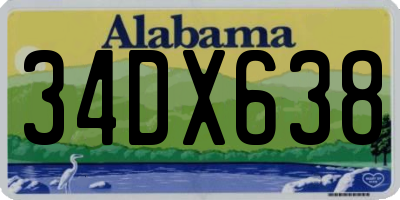 AL license plate 34DX638