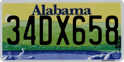 AL license plate 34DX658