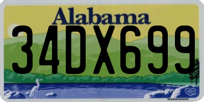 AL license plate 34DX699
