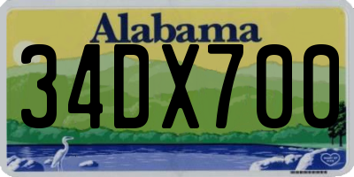 AL license plate 34DX700