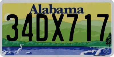AL license plate 34DX717