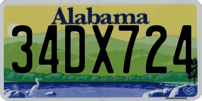 AL license plate 34DX724