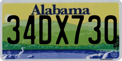 AL license plate 34DX730