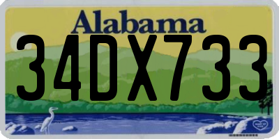 AL license plate 34DX733