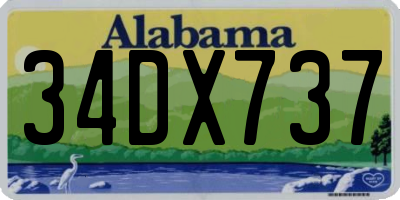 AL license plate 34DX737