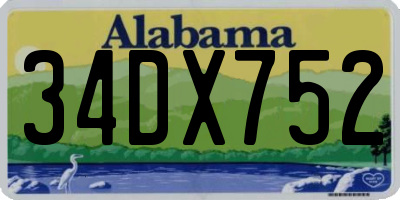 AL license plate 34DX752