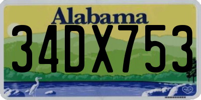 AL license plate 34DX753