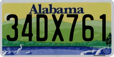AL license plate 34DX761