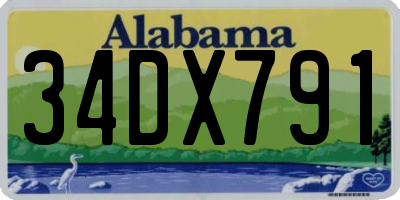 AL license plate 34DX791