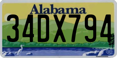 AL license plate 34DX794