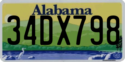 AL license plate 34DX798