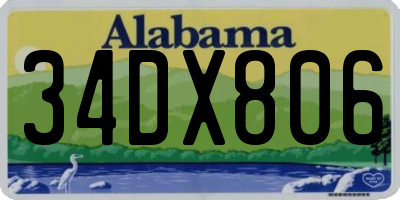 AL license plate 34DX806