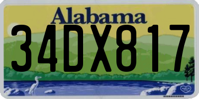 AL license plate 34DX817