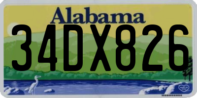 AL license plate 34DX826