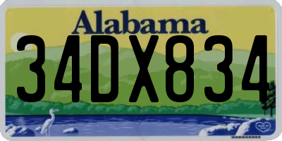 AL license plate 34DX834