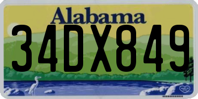 AL license plate 34DX849